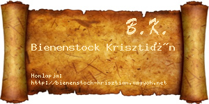 Bienenstock Krisztián névjegykártya