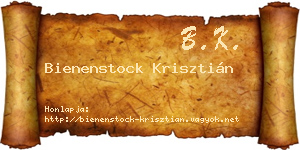 Bienenstock Krisztián névjegykártya